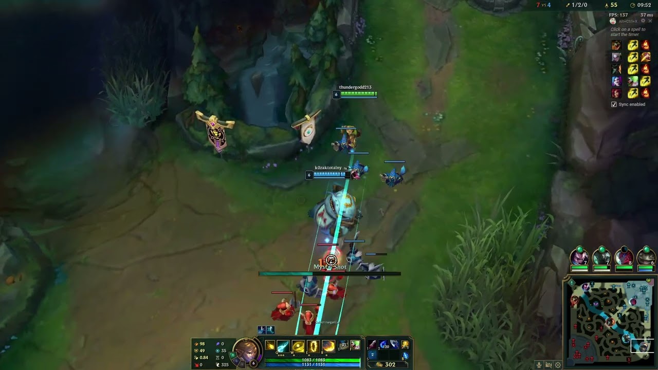 League ezreal tham bot s12