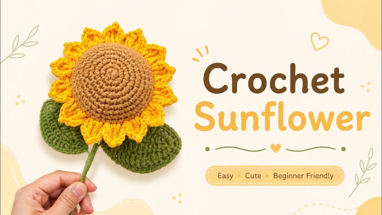 crochet sunflower🌻 #ถักดอกทานตะวัน #crochet #temmycraft #handmade #crochetflower #sunflower