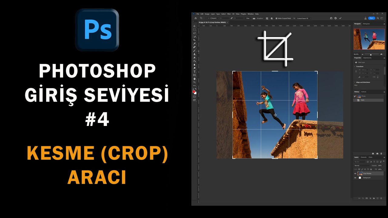 Temel Photoshop - #4 \ Photoshop Kesme Aracı – Crop Tool hakkında herşey.