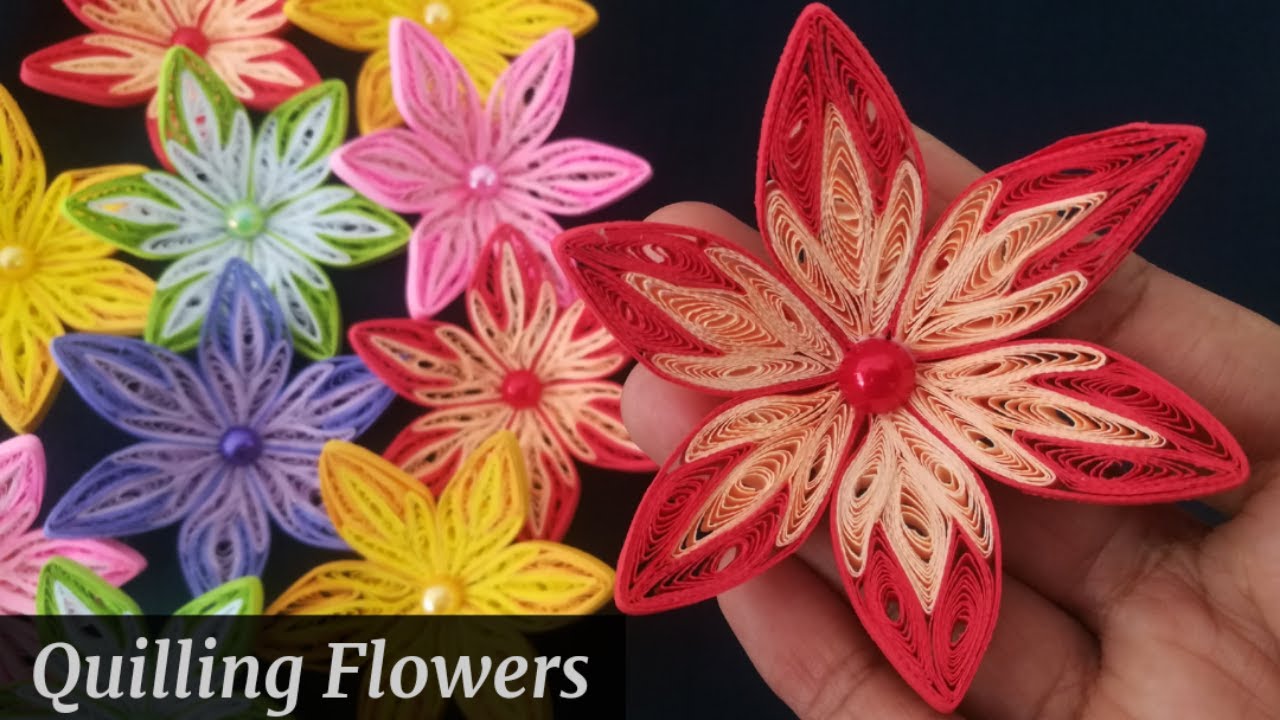 How to make paper Quilling flowers / Quilling flowers tutorial / Beautiful paper Quilling flowers