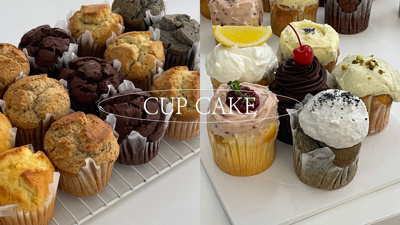 eng)🧁크림 듬뿍! 6가지 맛 컵케이크 만들기 | 레몬커드,피스타치오,라즈베리,얼그레이,흑임자 with 위즈웰 인헨스오븐