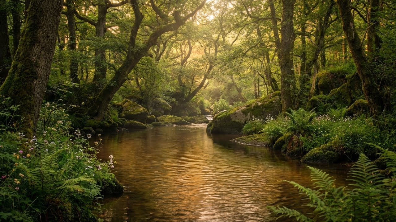Gentle Forest River with Piano & Birds – Soft Medicine to Ease the Mind