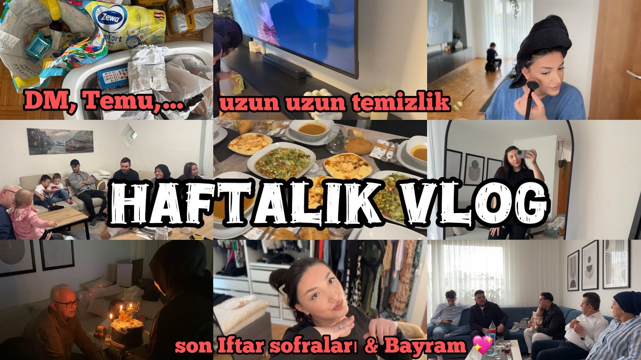 HAFTALIK VLOG 🎥 | GÜNLÜK HAYATIMIZ, BOLCA TEMİZLİK, YEMEK HAZIRLIĞI, ALIŞVERİŞLERİM, AİLECEK BAYRAM💖