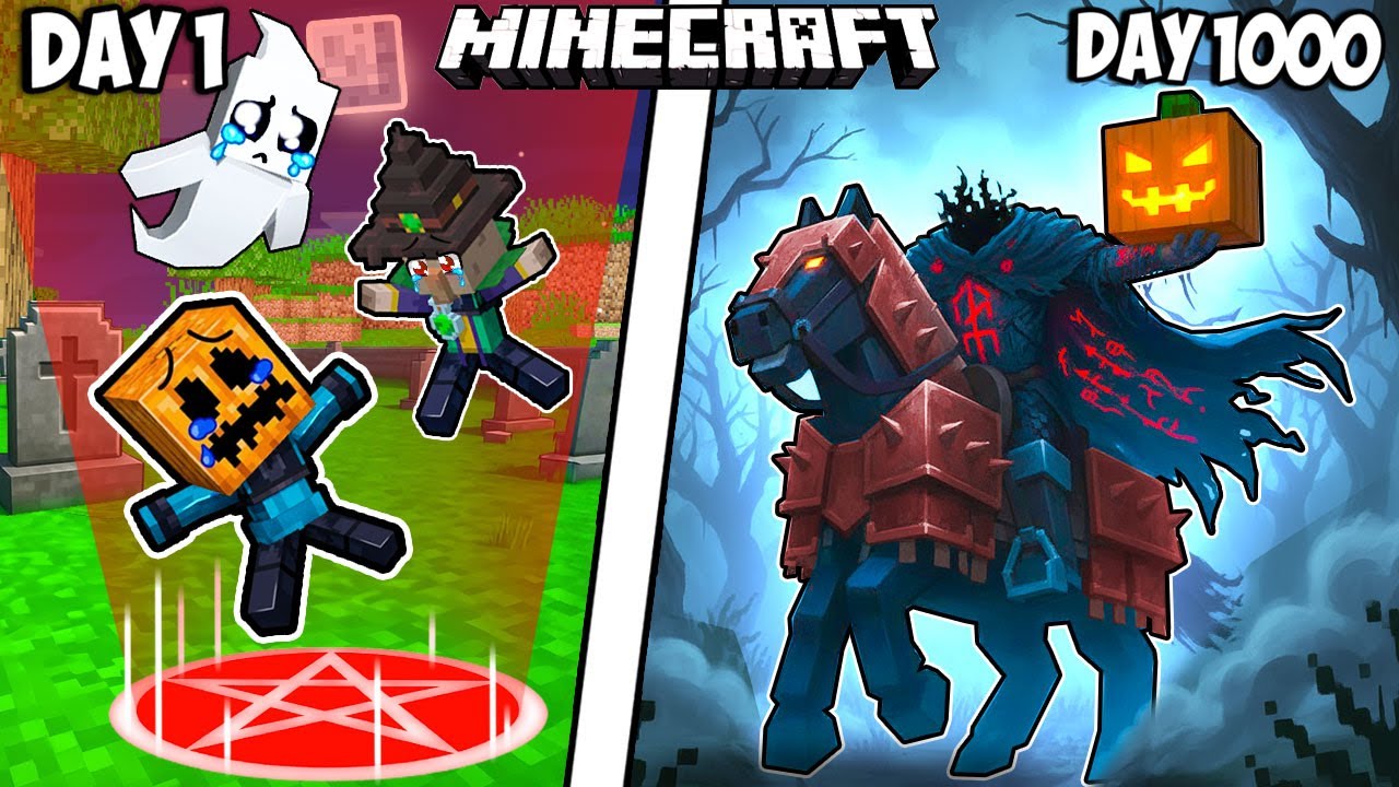 I Survived 1000 Days as MONSTERS in Minecraft