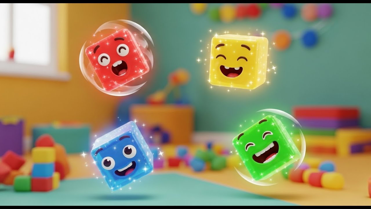 Four Little Toy Prism Blocks Shine Shine Shine | Colors & Light Science Song for Kids
