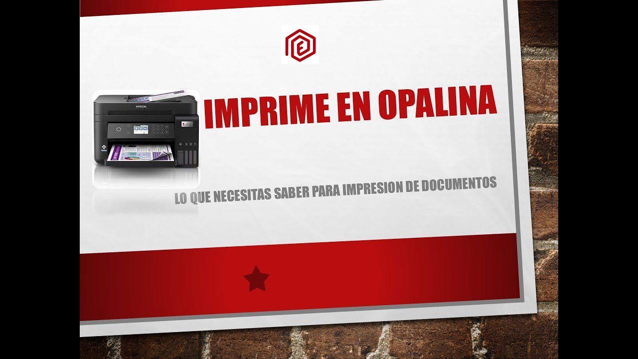 Epson L6270 Cómo imprimir documentos en Papel OPALINA