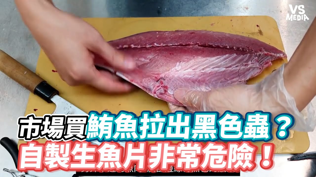 市場買鮪魚拉出黑色蟲？ 自製生魚片非常危險！《VS MEDIA》