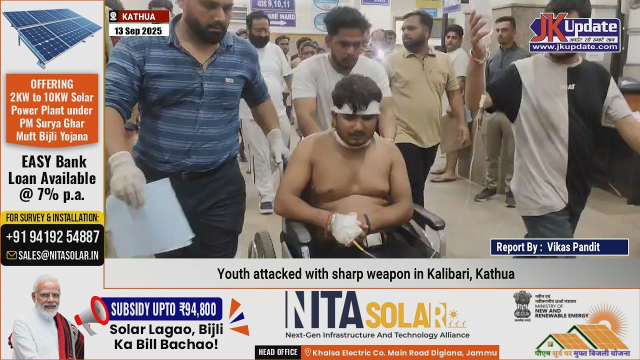 Youth attacked with sharp weapon in Kalibari, Kathua