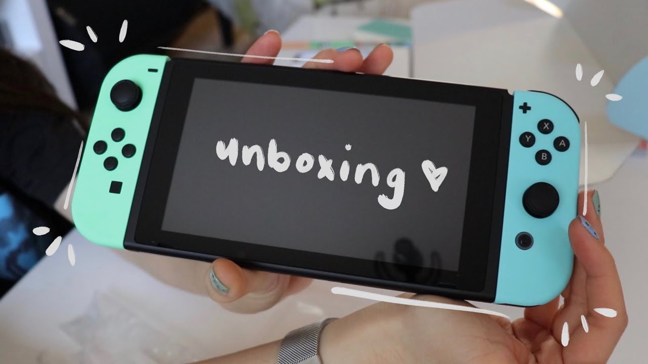 Unboxing Animal Crossing Edition Nintendo Switch 📦🍃 | bl.log