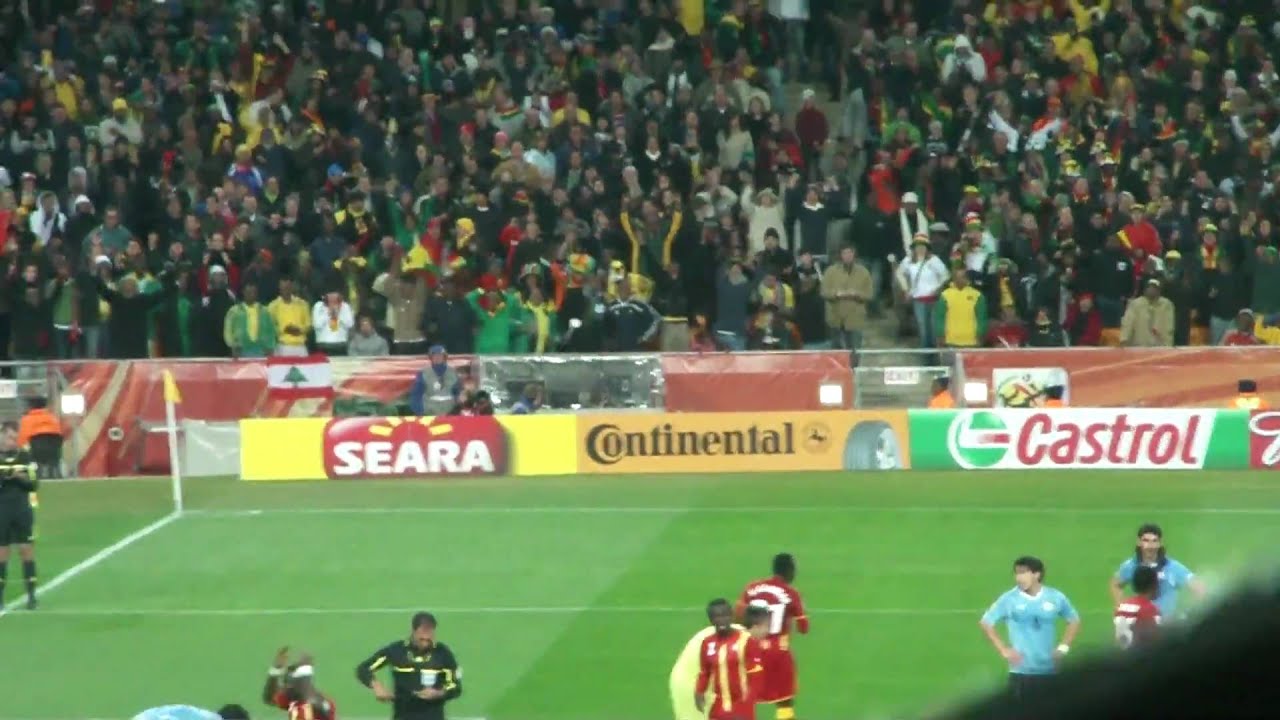 FIFA World Cup 2010 - Uruguay v Ghana - Last minute penalty for Ghana - Sony HX5v