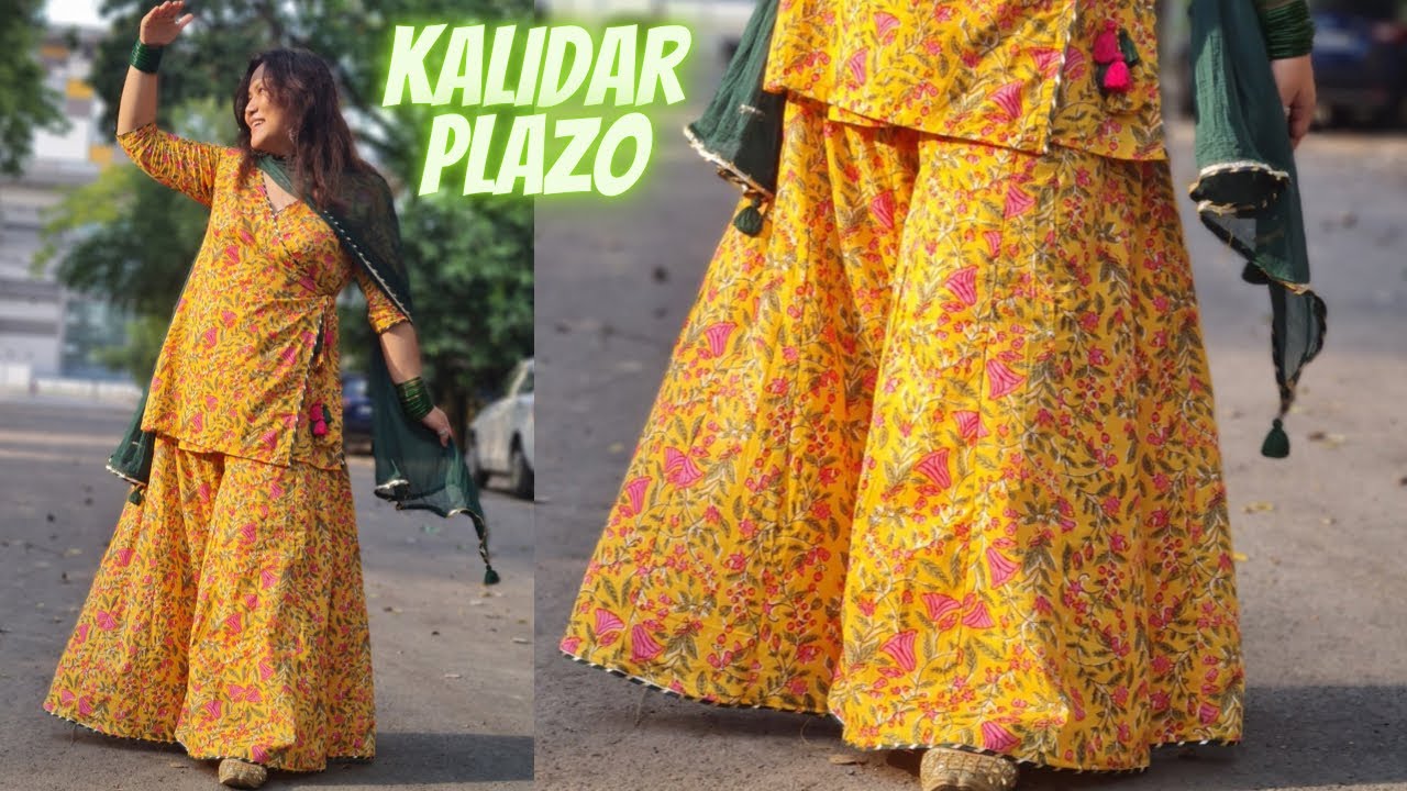 Kalidar Plazo Cutting And Stitching | How to make Flaired plazzo | Maina Thapa