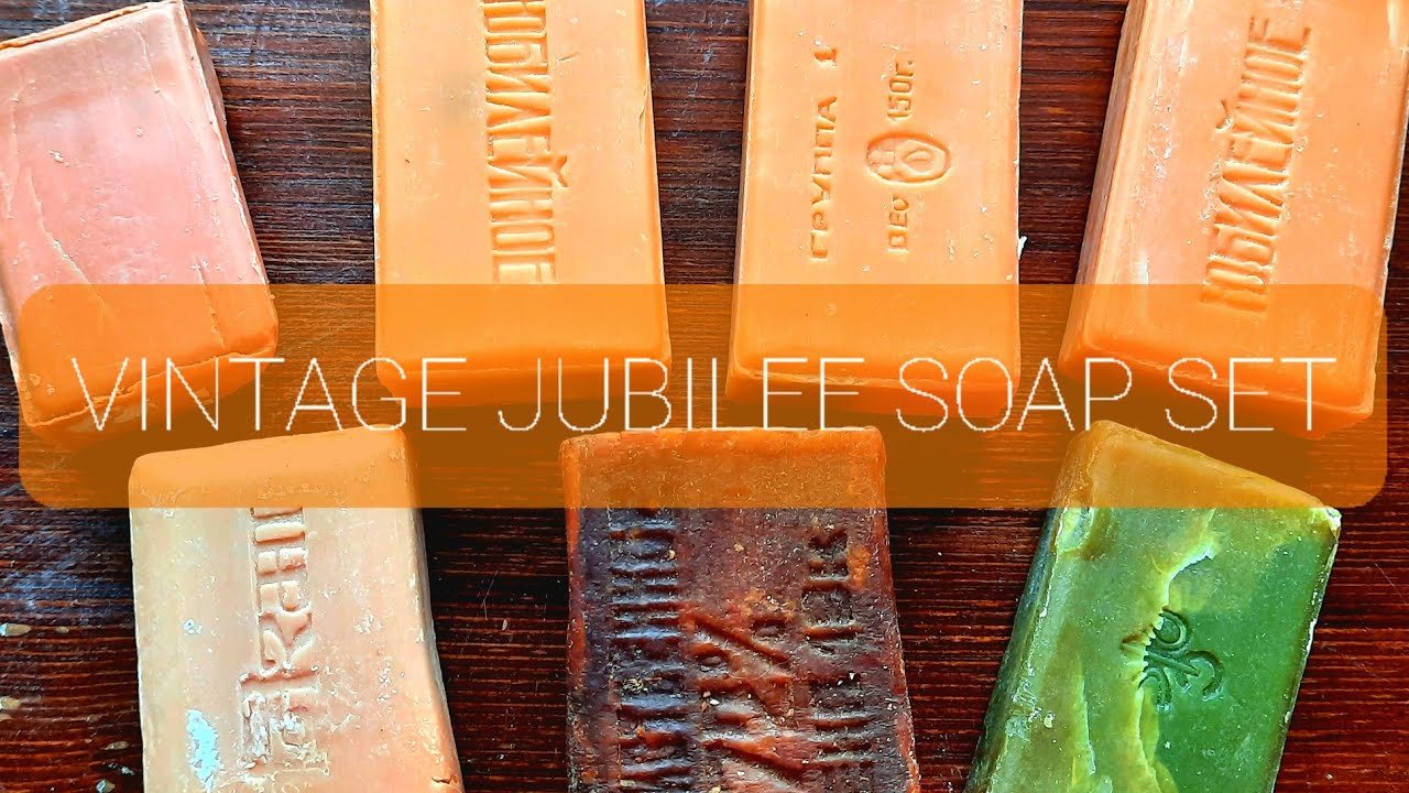 ASMR soap cutting - Vintage Jubilee Soap set