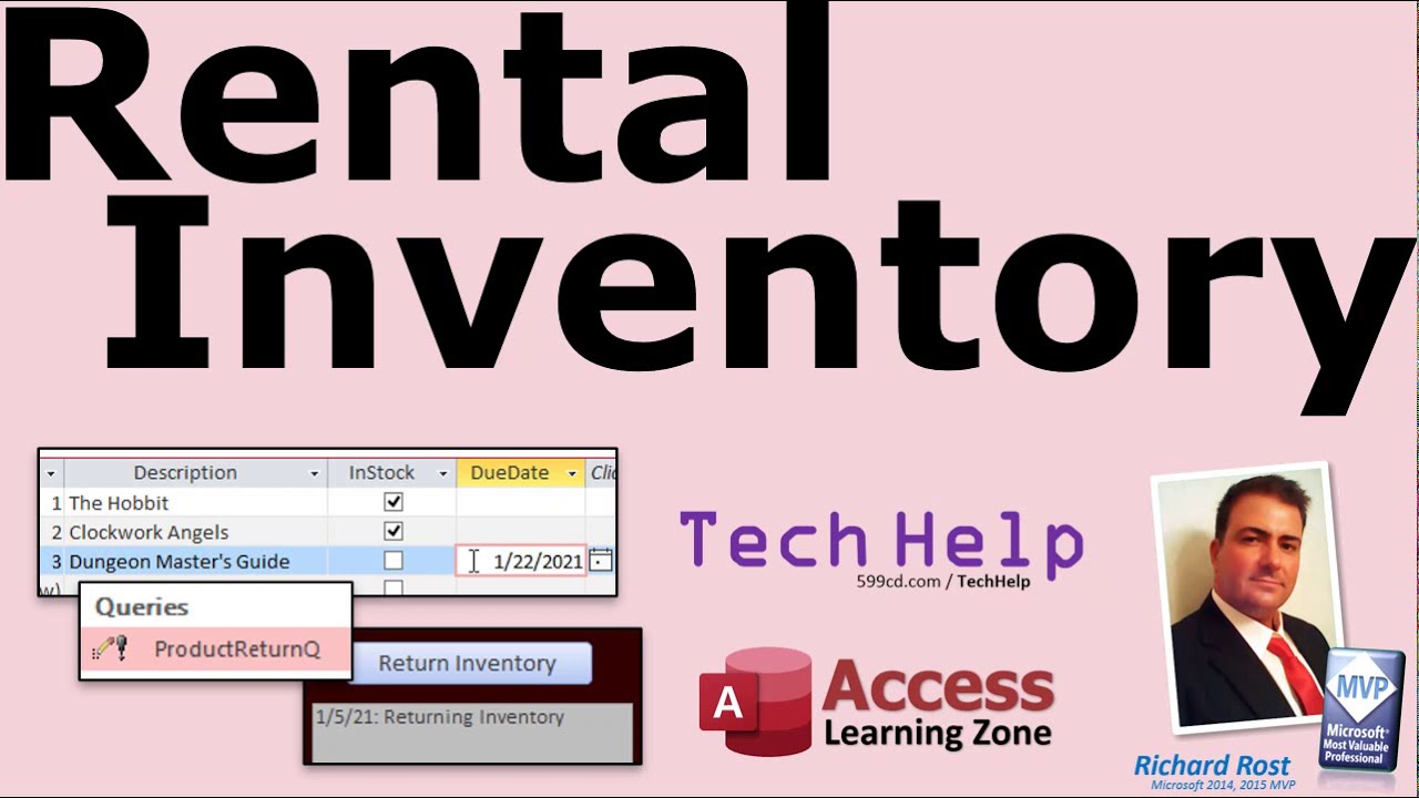 Manage Rental Inventory in Microsoft Access. Check In/Out Items, Books, Videos, Tools. In Stock.