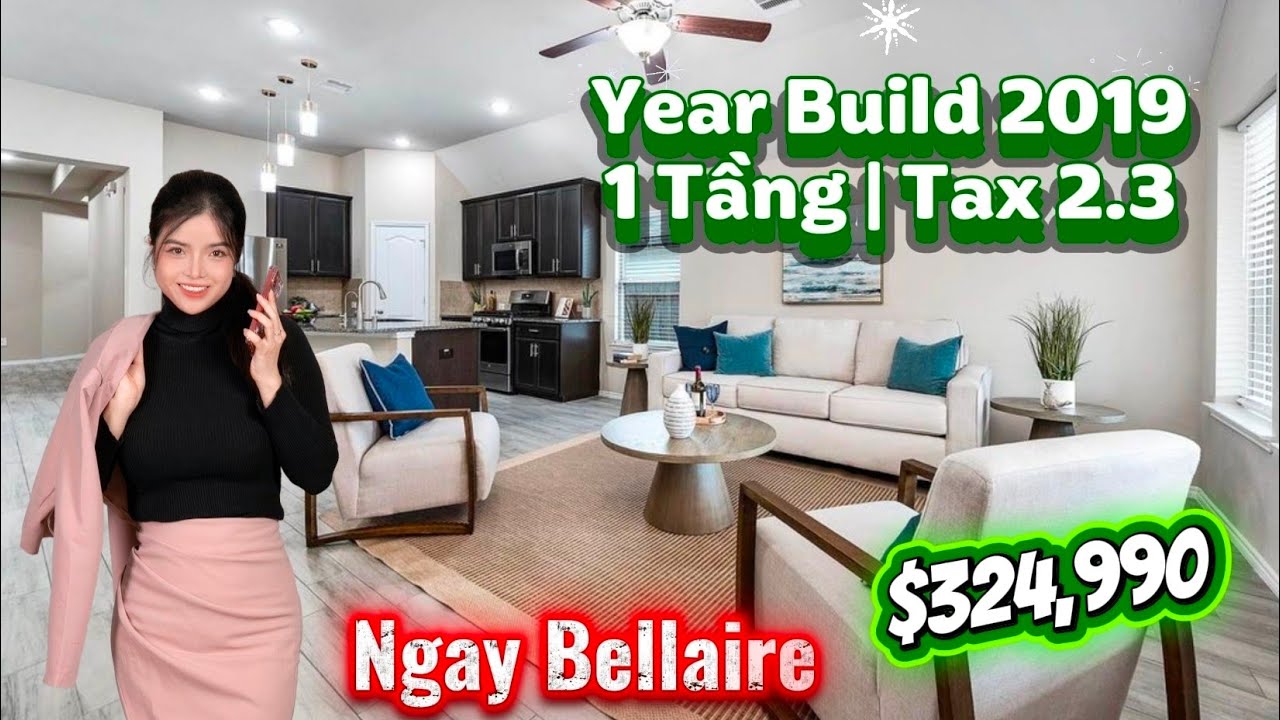 Nhà Mới 2019, Thuế Rẻ 2.3,  Chỉ 324k, lại ngay Bellaire, Gần Costco & Sam's Club
