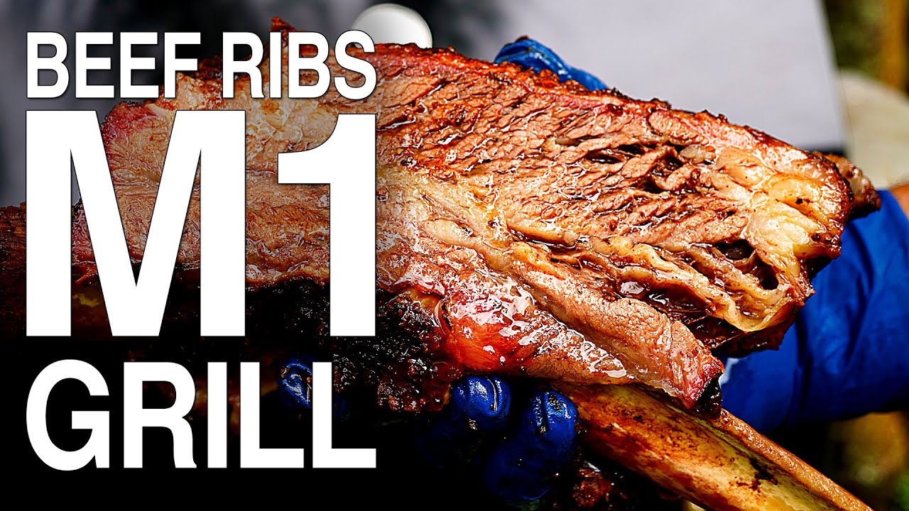 Говяжьи рёбрышки на вертеле в техасском стиле | Грили M1 M-Grills | Уголь FOGO