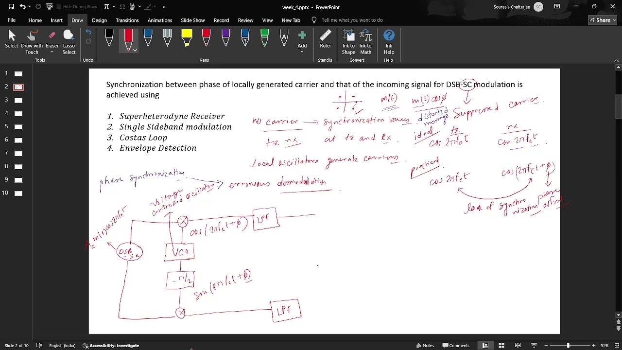 Principles of Communication Systems - I'  problem solving session 3rd week