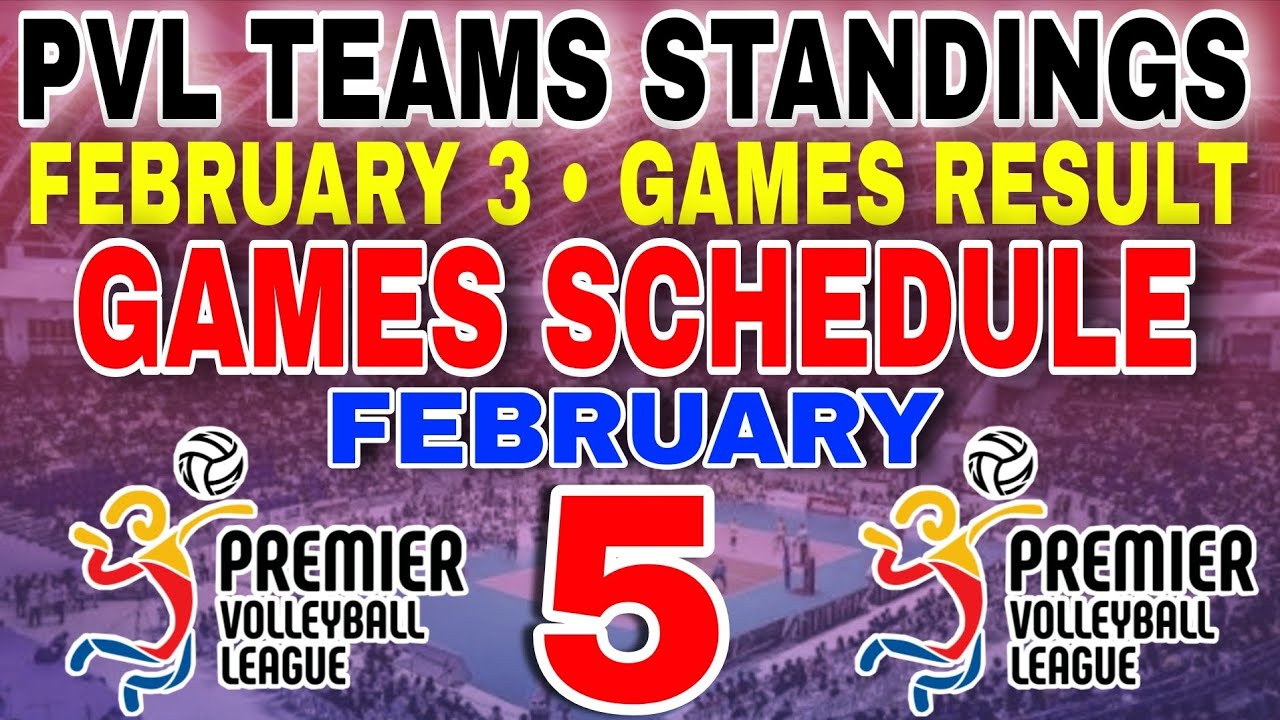 PVL Latest teams standings February 3, 2026 | games Result | games schedule February 5, 2026