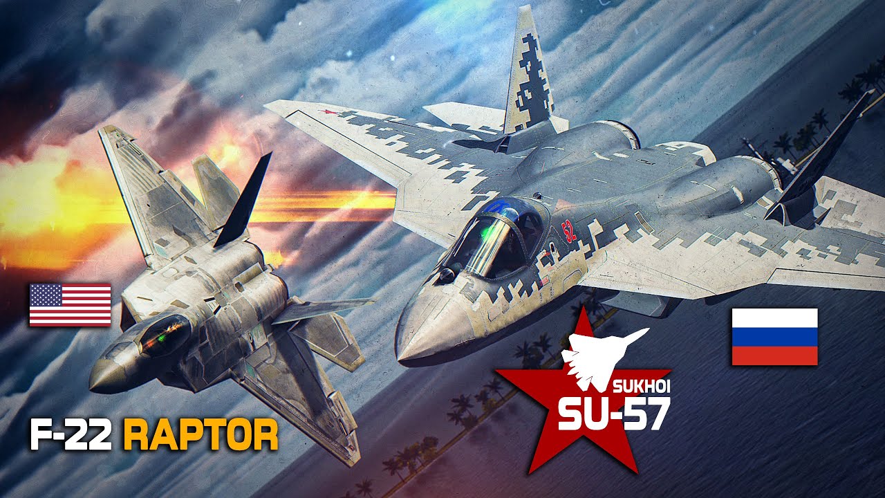 Управление вектором тяги | F-22 Raptor против Су-57 | Цифровой боевой симулятор | БОЙ С БОССОМ | ...