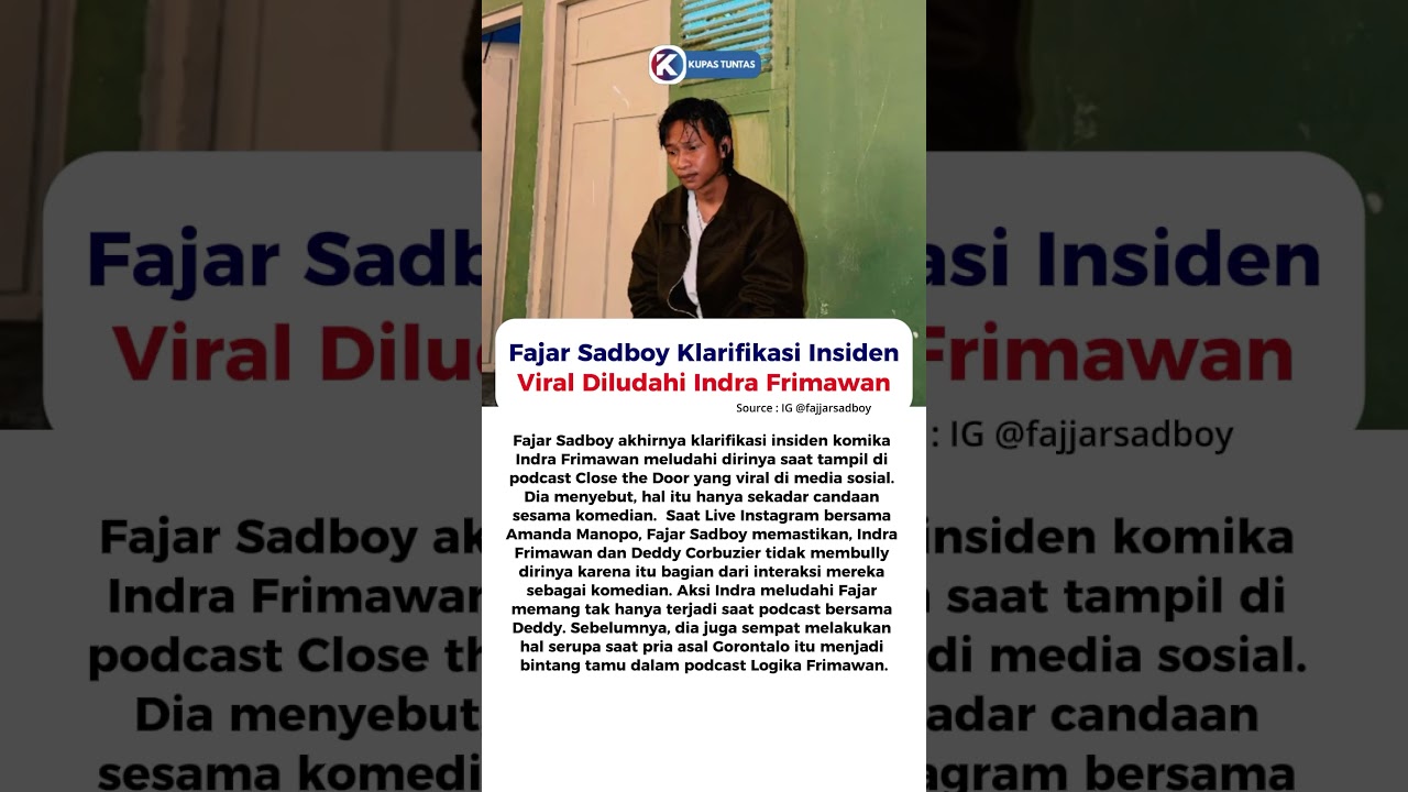 Fajar Sadboy Klarifikasi Insiden Viral Diludahi