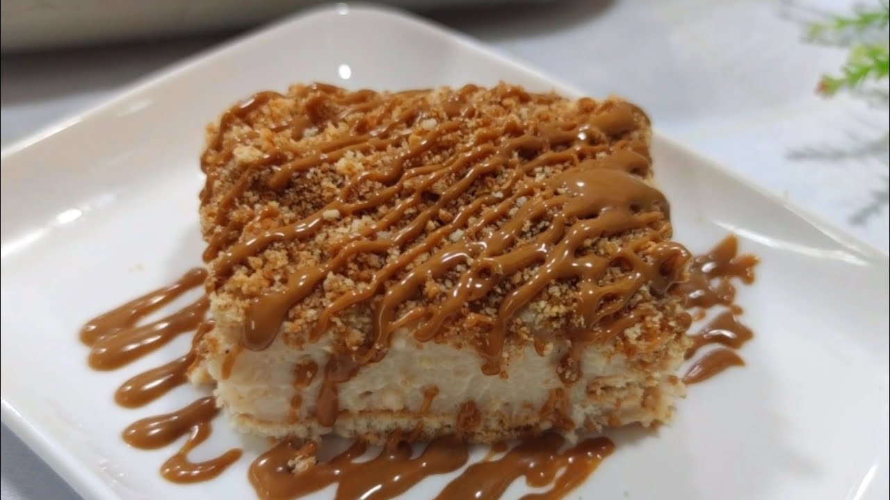 No Oven, No Eggs, No Gelatin Just In 10 Minutes Cold Lotus Pudding Cake Recipe With  Few Ingredients