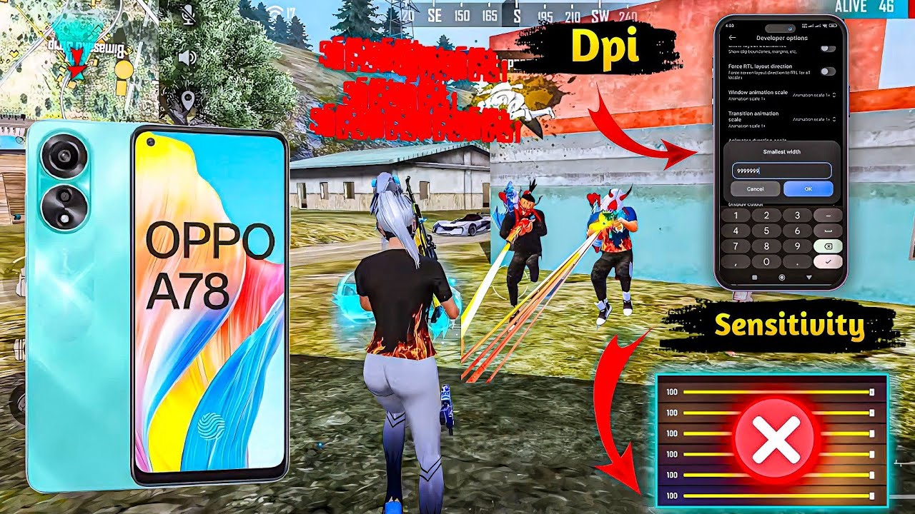 Oppo A78 Free Fire Sensitivity+DPI+Headshot Settings