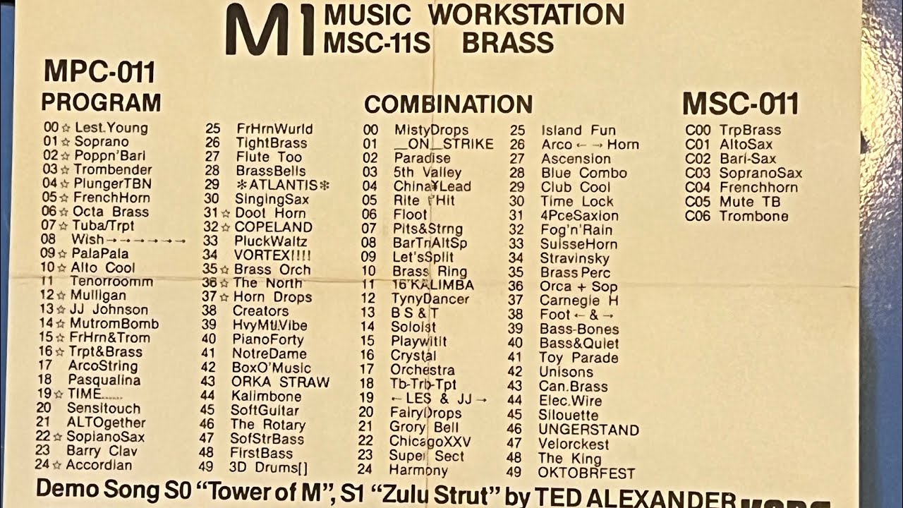 Tarjeta Brass MPC-011 KORG M1