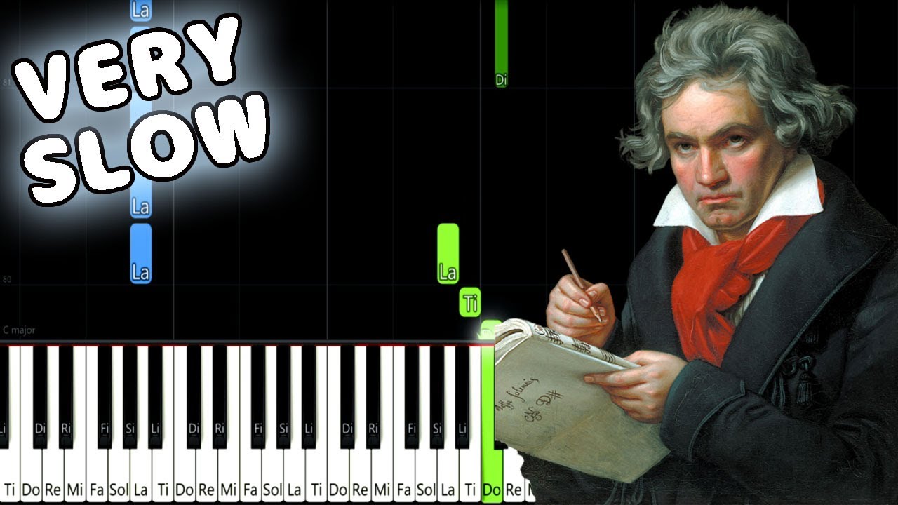 Fur Elise - Ludwig van Beethoven - VERY SLOW EASY Piano Tutorial [animelovemen]