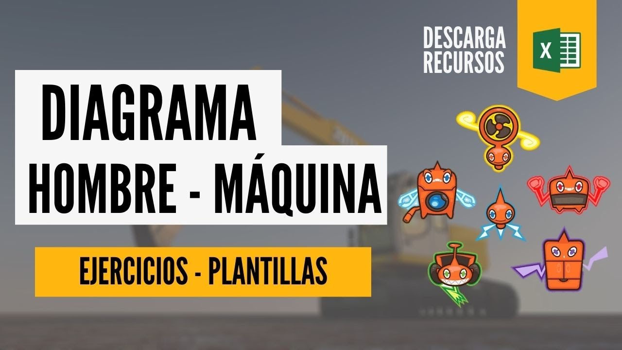 Diagrama Hombre - Máquina en Excel: Plantilla y Ejercicios Resueltos (Muy Fácil)