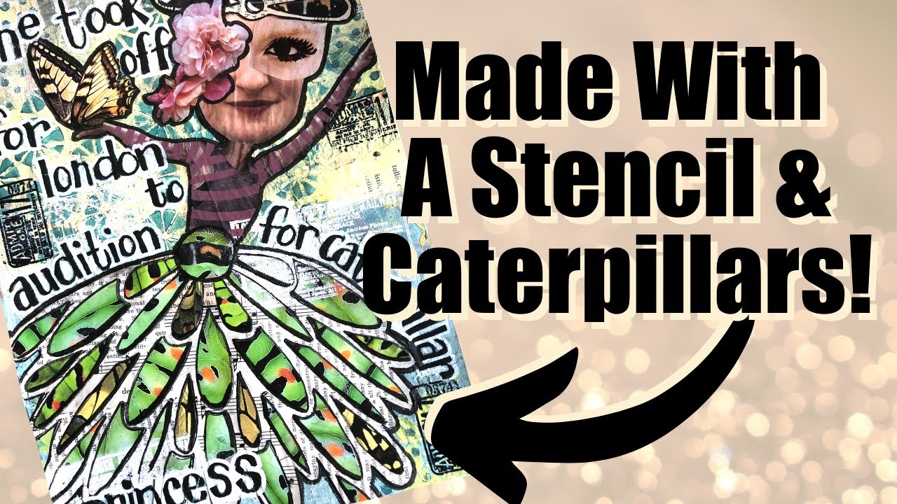 Caterpillar Princess Magazine Collage - Made From Just A Stencil and Caterpillar Parts!