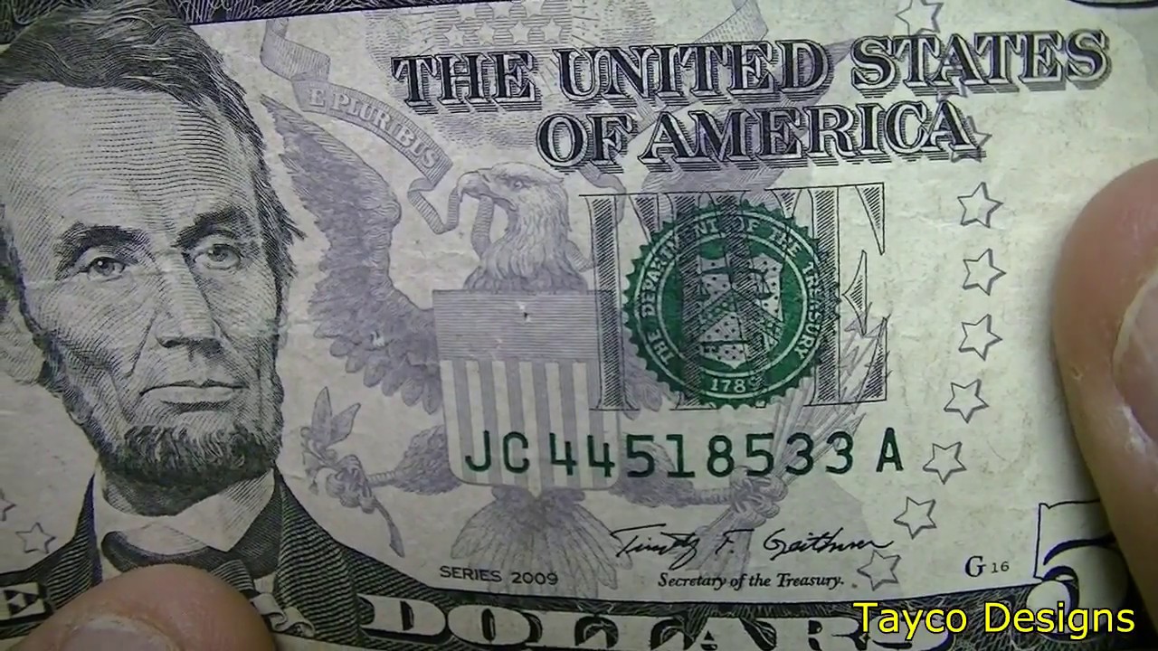 $5 Dollar Bill Serial Number Search $500 Stack