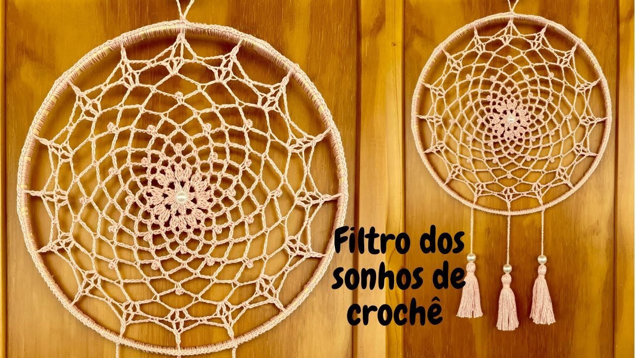 Filtro dos sonhos de crochê - Mandala bem delicada e muito fácil de fazer - Modelo 7