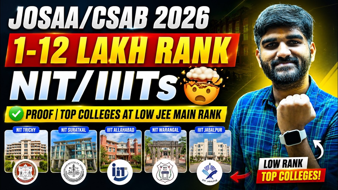 JOSAA/CSAB 2026: 1-12 Lakh Rank NIT/ IIITs🤯 Proof | Top Colleges at Low JEE Main Rank 2026 #josaa