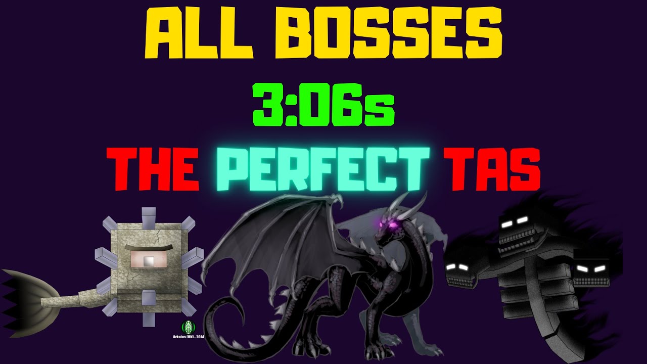 Minecraft - All Bosses in 3:06 (PERFECT TAS)