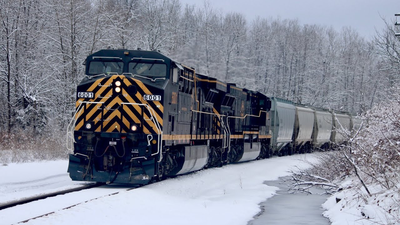 Winter Snow on the WNYP Railroad: AC6000CWs!