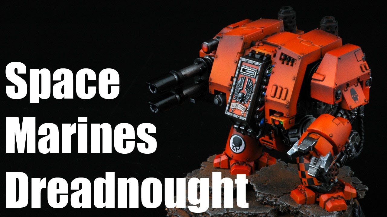 How to paint Space Marines Dreadnought? Astral Tigers Warhammer 40k Airbrush Tutorial 1/2