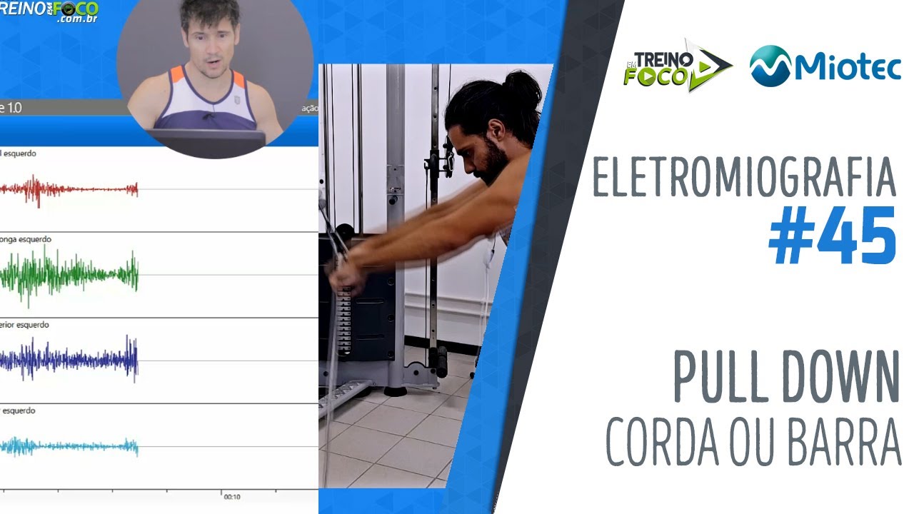 Treino de COSTAS - PullDown com Corda x com Barra - Eletromiografia #45