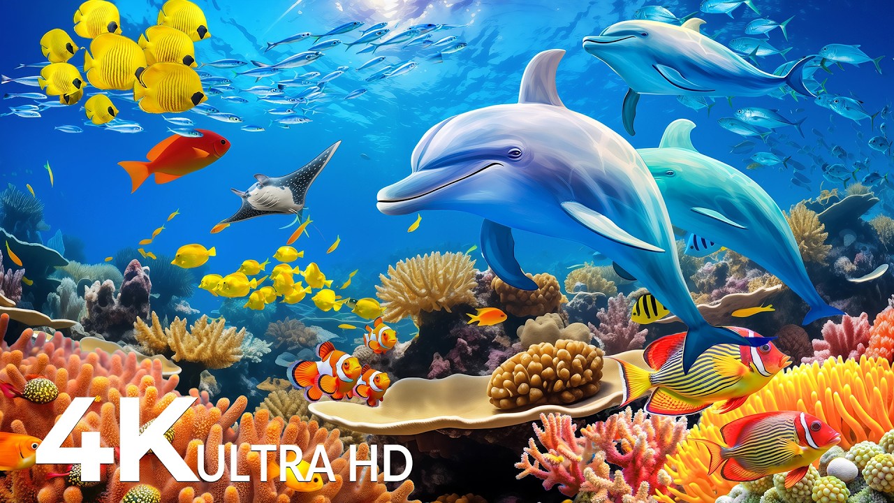 Underwater Wonders 4K - Amazing Fish, Coral Reefs & Sea Animals - Fish Tank Sound For Deep Sleep #27