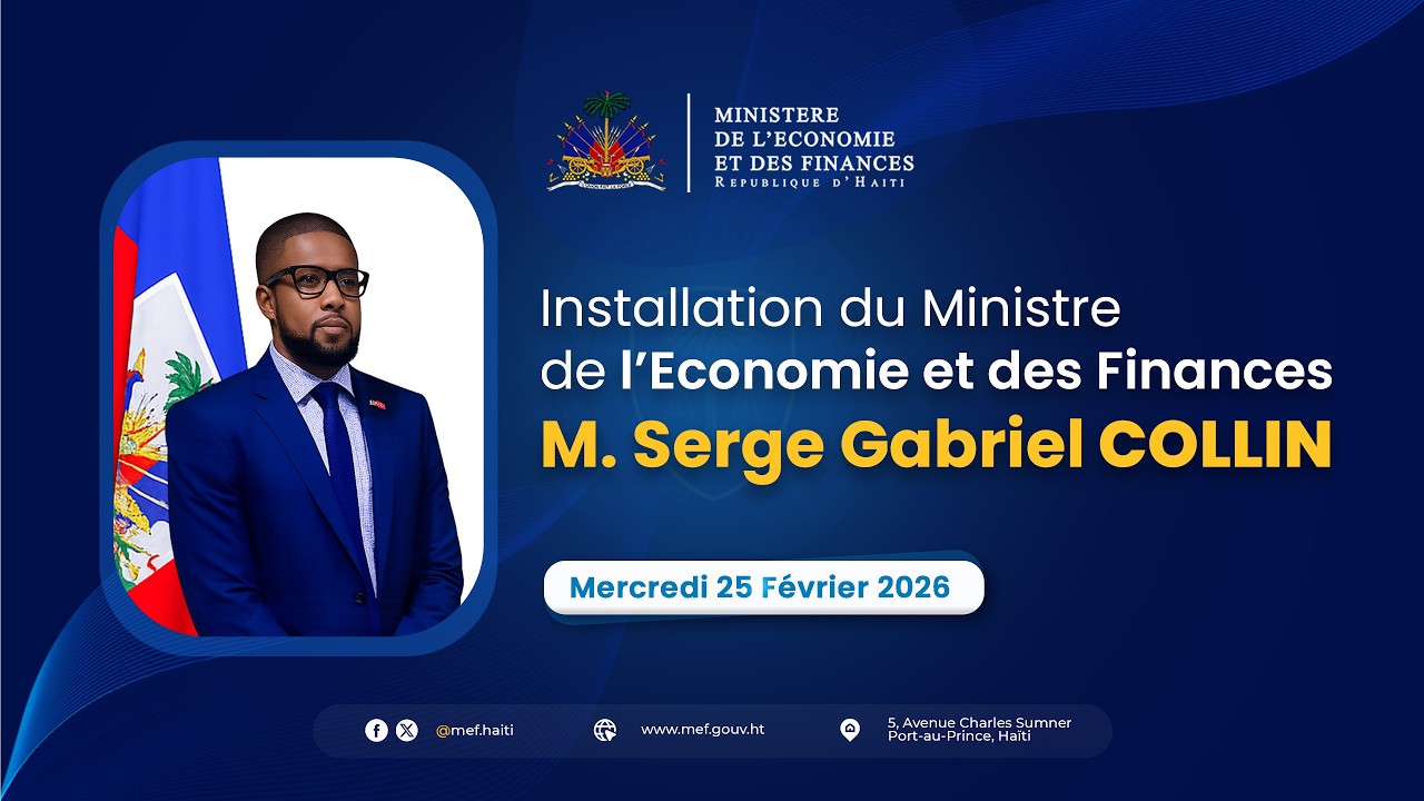 Installation officielle du Ministre de l’Économie et des Finances Monsieur Serge Gabriel Collin