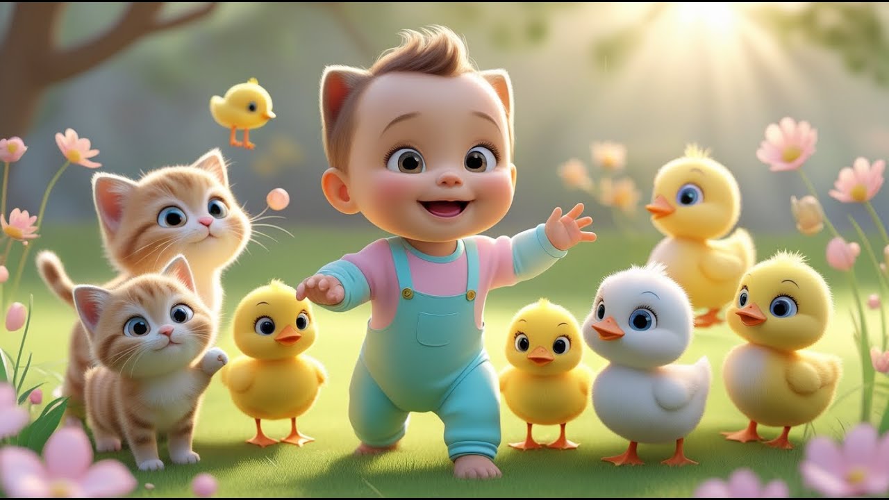 5 Little Ducks, Kittens & Chicks | Animal Counting Song for Kids | Nursery Rhymes and Baby Learning