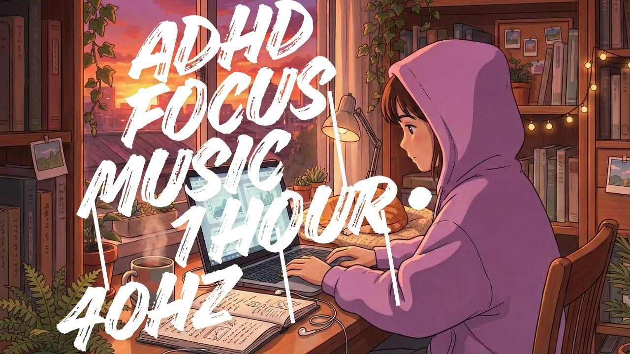 🧠 Deep Work Music - 1 Hour Focus Session | 40Hz Binaural Beats (ADHD Optimized)