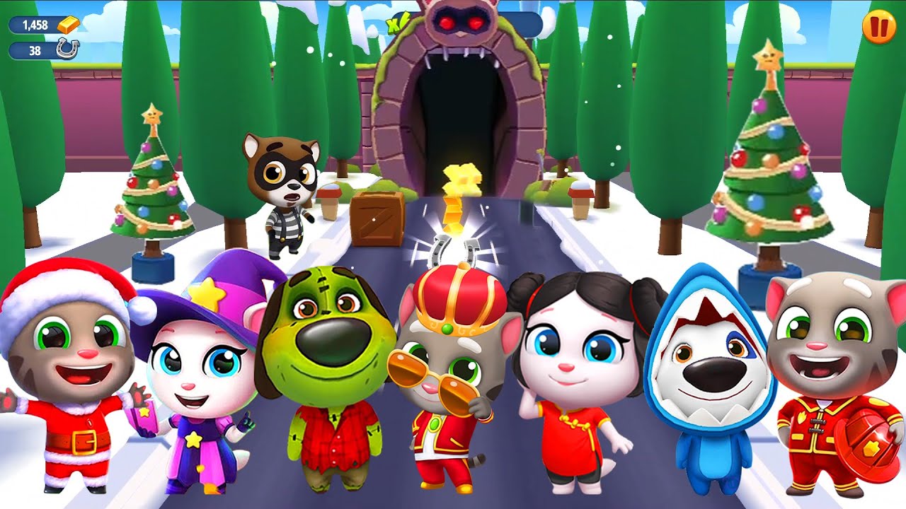 🎅 Talking Tom Gold Run Christmas 2024! Unlock All Characters & Levels! 🎄🚗💨