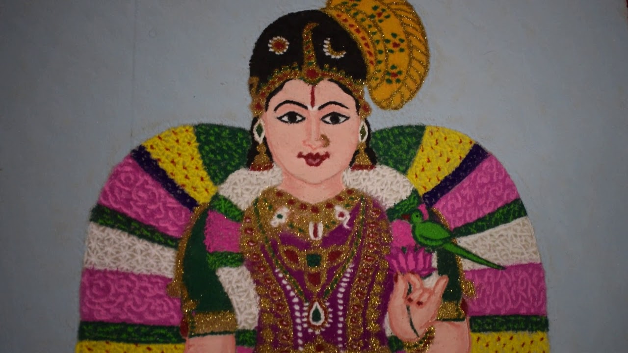 God Andal(Goda Devi) Rangoli by Sangitha Siva.
