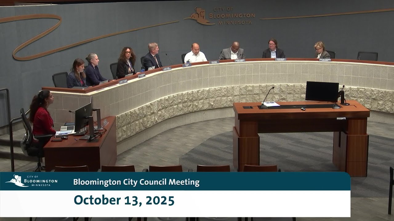 October 13, 2025 Bloomington City Council Meeting