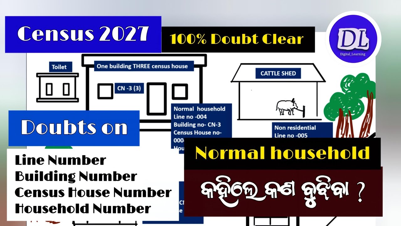 Clarity on Line No. , Building No. , Census House No. & House hold No. ll Normal house hold କିଏ ?