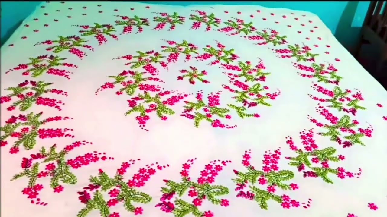 👉 “2025 की सबसे प्यारी कढ़ाई 🔥”Beautiful Ribbon handmade designs bedsheet#shorts #viral #youtube
