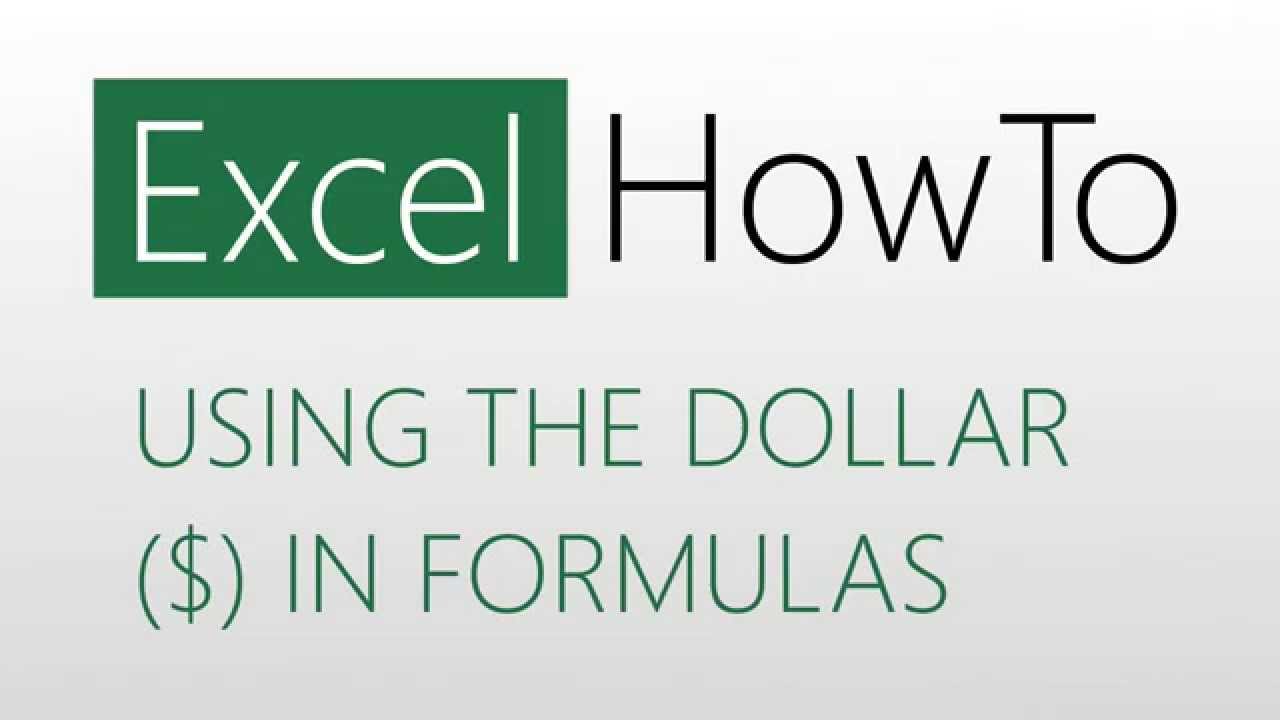 Excel How To: Using the Dollar ($) in Formulas