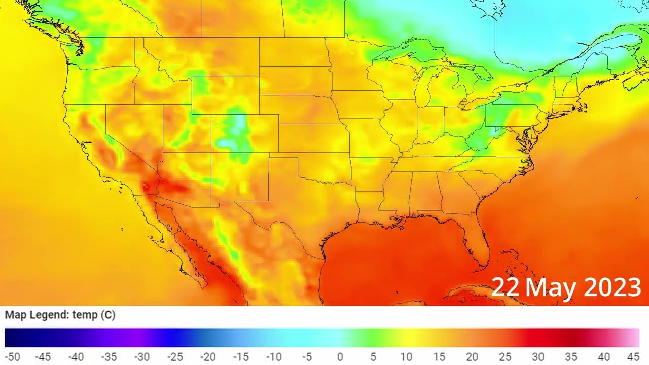 United States Temperature 2023 (Time Lapse)