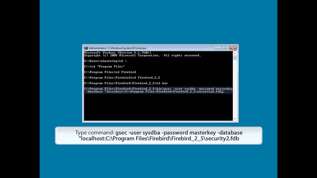 How to change Firebird SYSDBA  password