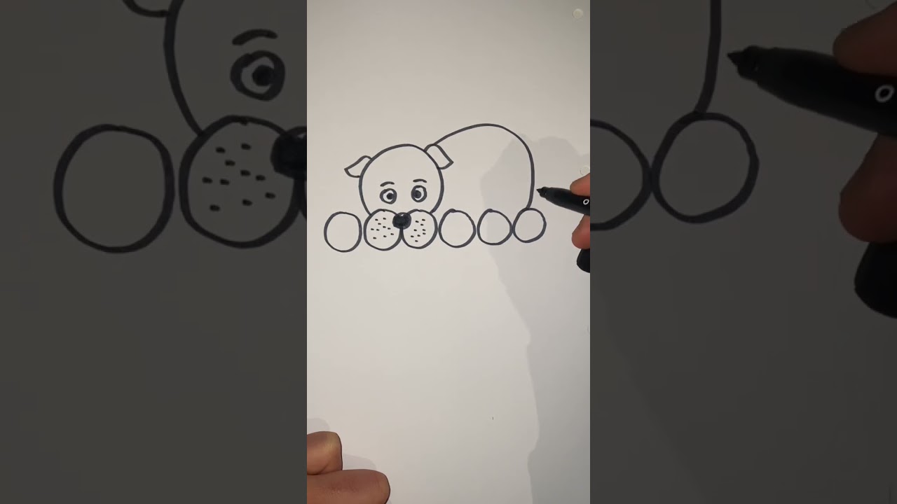 Un #dessin #facile de #chien super #simple ! Id&eacute;al pour les #enfants #activite #ludique