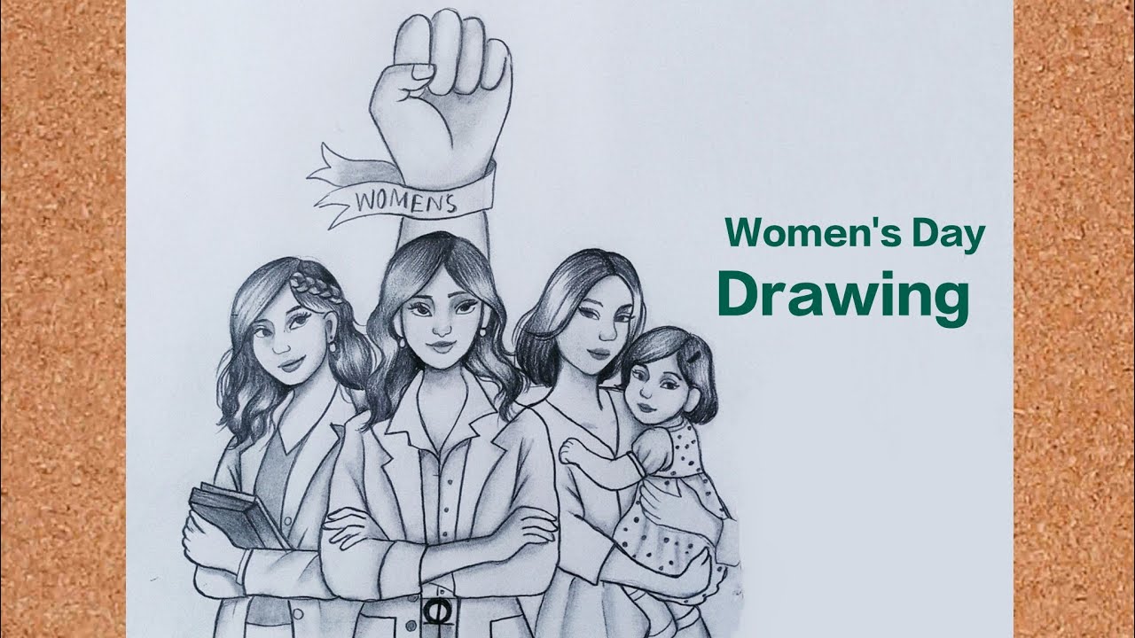 International Women's Day Drawing || How to draw international Women's Day Drawing Easy step by step